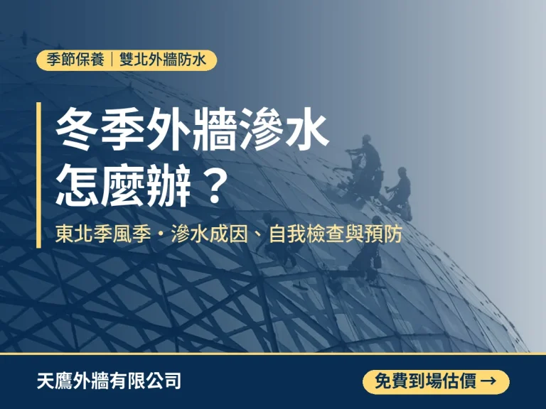 冬季外牆滲水成因與預防－天鷹外牆蜘蛛人高空作業